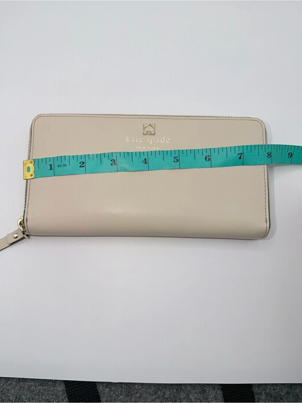 kate spade New York Cream Zip-Around Leather Wallet